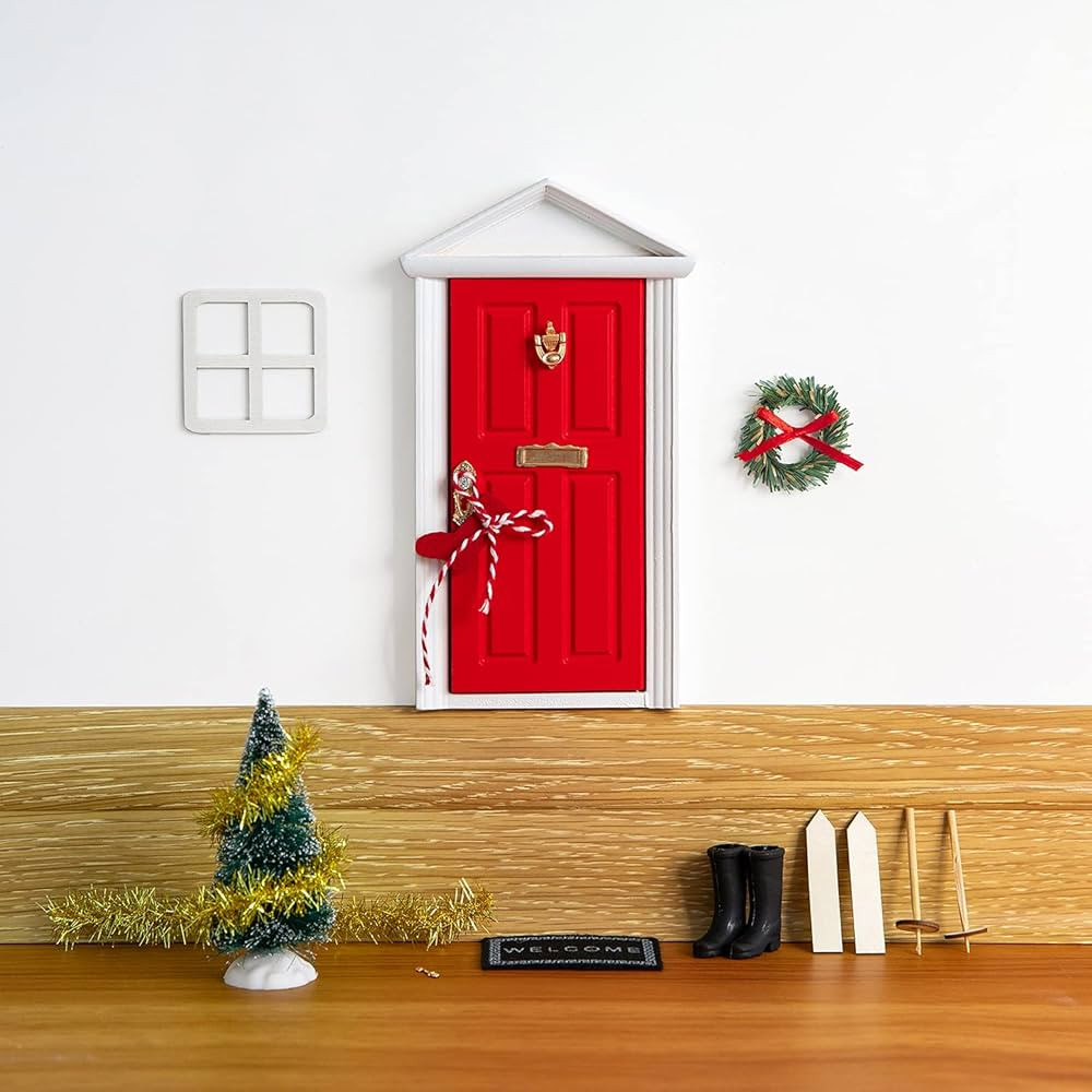 Wooden Miniature Magical Door for Fairies Special Entry Red | Amazon (US)