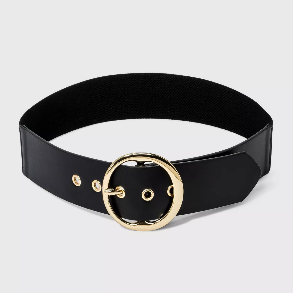 Women's Round Stretch Buckle Belt - A New Day™ Black | Target