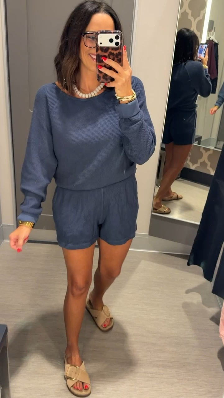 Target did SO good with this set! The waffle texture is so soft and comfy, and I love that it’s cute enough to wear around the house but still feels put together. Definitely one of those sets you’ll keep reaching for!

Wearing size small.

#TargetStyle #TargetFinds #TargetFashion #ComfySet #LTKFinds