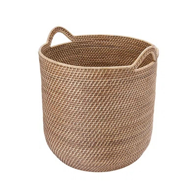 Laguna Round Rattan Storage Basket with Ear Handles | Wayfair North America