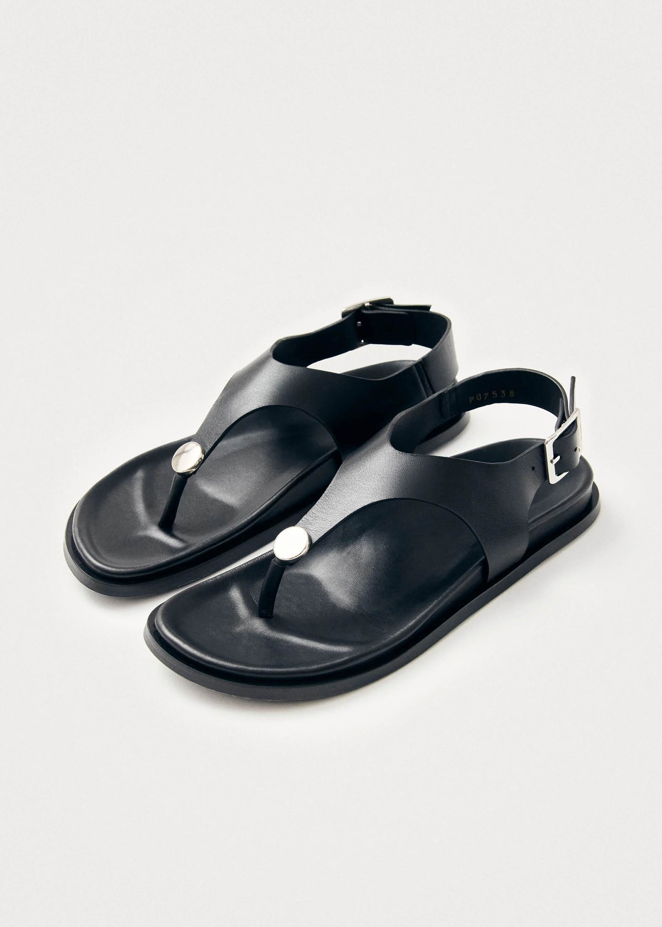 Harbor Black Leather Sandals | ALOHAS (Global)