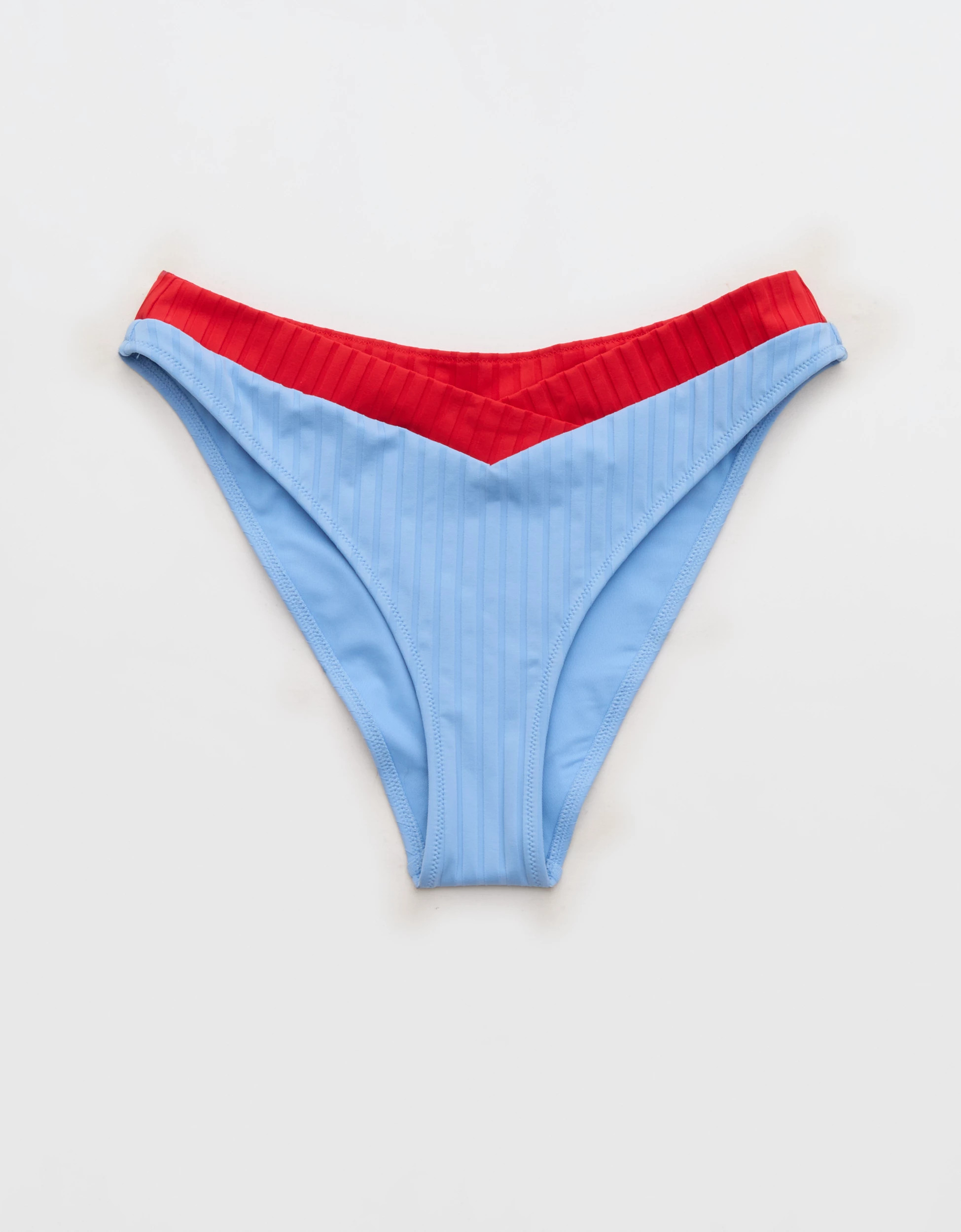 Aerie Mid Rise Ribbed Cheeky Bikini Bottom | Aerie