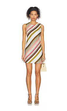 FAITHFULL THE BRAND Julia Mini Dress in Meleu Stripe Multi from Revolve.com | Revolve Clothing (Global)