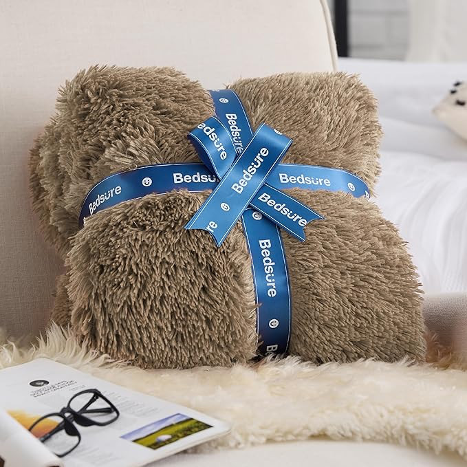 Bedsure GentleSoft Fluffy Light Chocolate Brown Throw Blanket, Brown Decor Cozy Gifts for Women M... | Amazon (US)