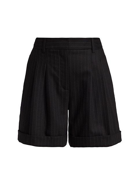 Angeline Pleated Pinstriped Shorts | Saks Fifth Avenue