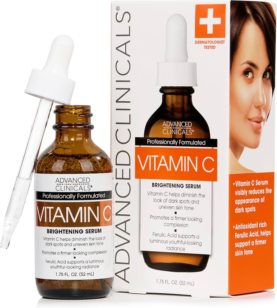 Advanced Clinicals Brightening Vitamin C Serum For Face With Glycolic Acid + Lactic Acid | Vitami... | Amazon (US)