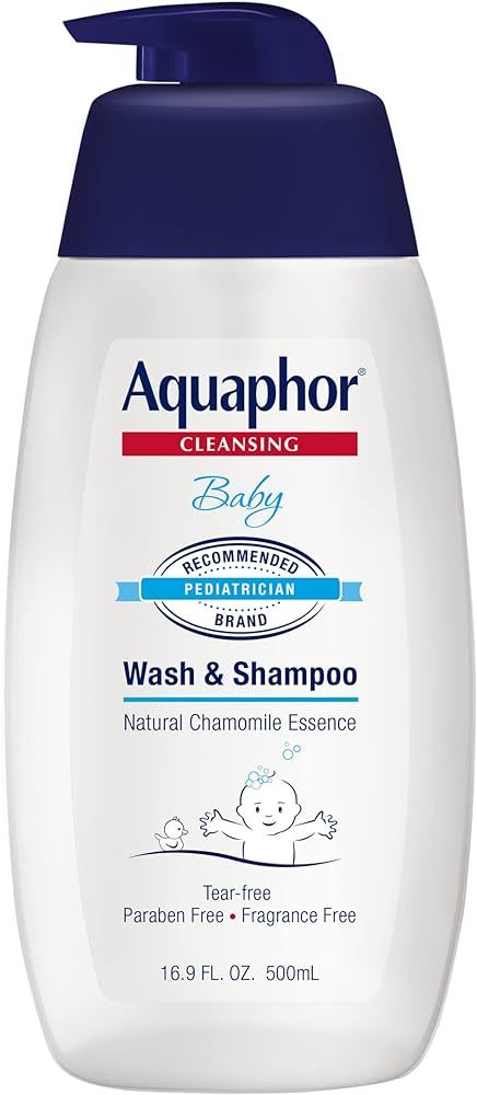 Aquaphor Baby Wash and Shampoo - Mild, Tear-free 2-in-1 Solution for Baby’s Sensitive Skin - 16... | Amazon (US)