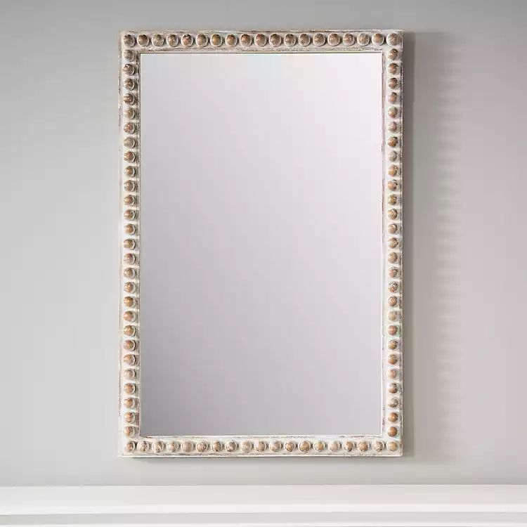 Natural Wood Beaded Frame Mirror | Kirkland's Home
