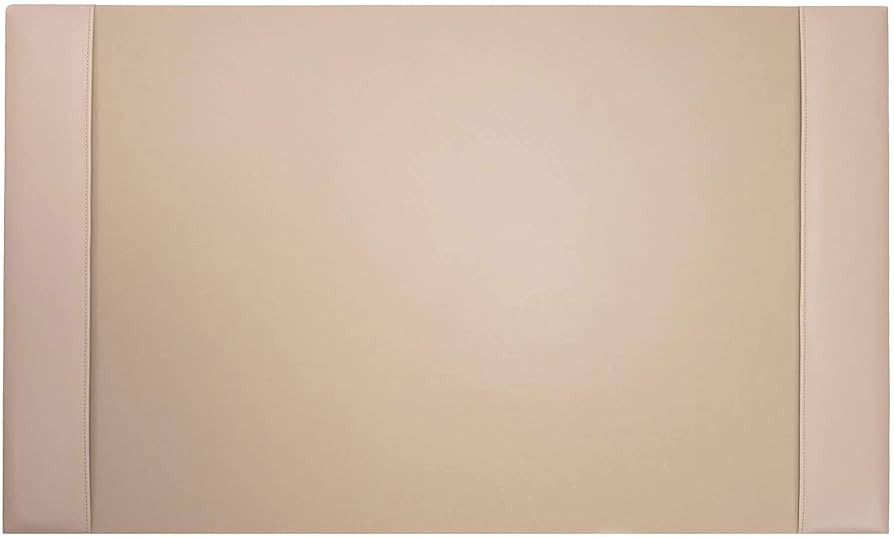White Latte Bonded Leather 30" x 18" Side-Rail Desk Pad | Amazon (US)
