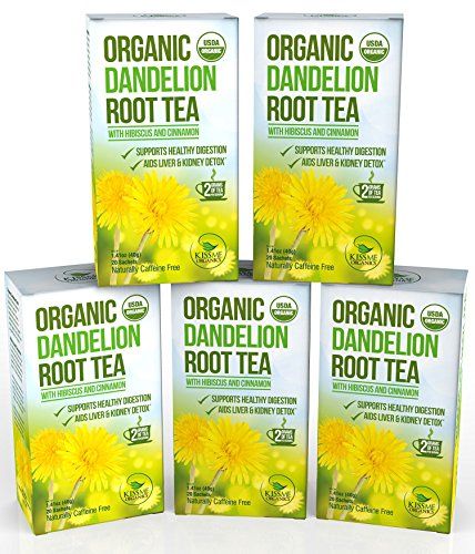 Dandelion Root Tea - Raw Organic Vitamin Rich Digestive - 5 pack (100 Bags 2 grams each) | Amazon (US)