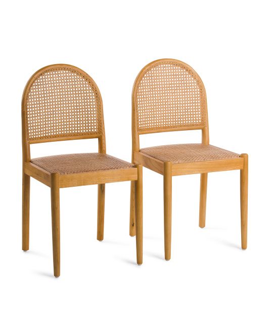Set Of 2 Hayden Cane Arched Dining Chairs | TJ Maxx