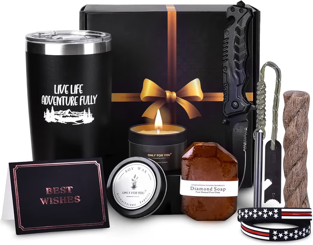 Gift Box for Men, Gift Baskets for Thanksgiving Day, Birthday Men Gifts Set, Unique Gift Ideas, P... | Amazon (US)