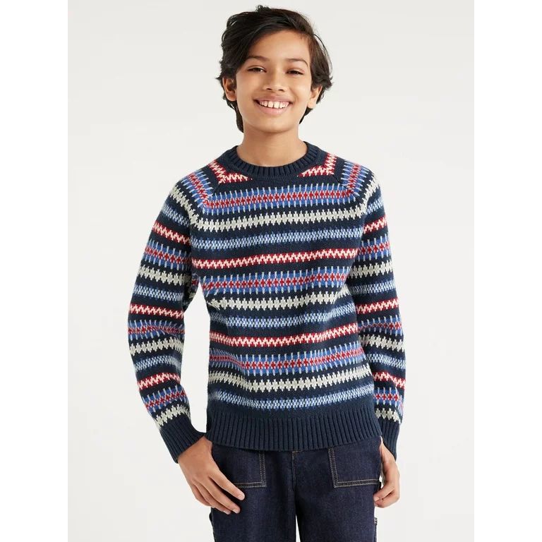 Free Assembly Boys Multicolor Fair Isle Sweater, Sizes 4-18 | Walmart (US)