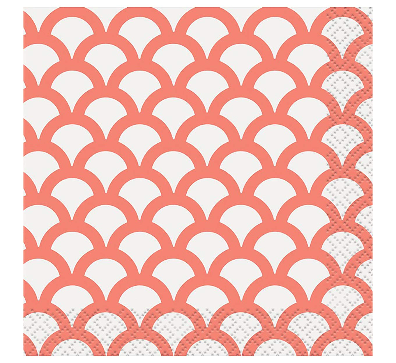 Unique 37211 Scallop Beverage Napkins | Coral | 16ct | Amazon (US)