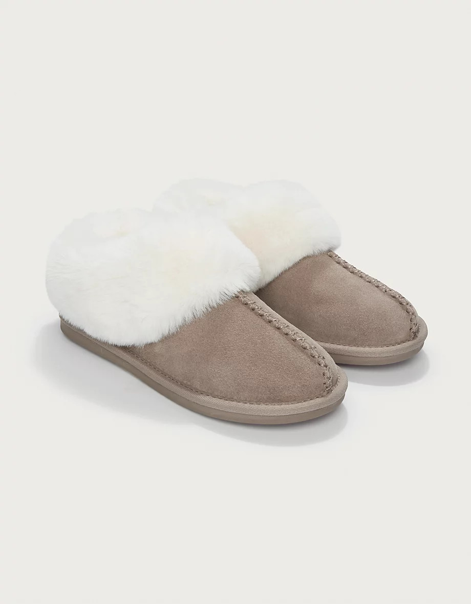 Suede Faux Fur Bootie Slipper | The White Company UK & ROW