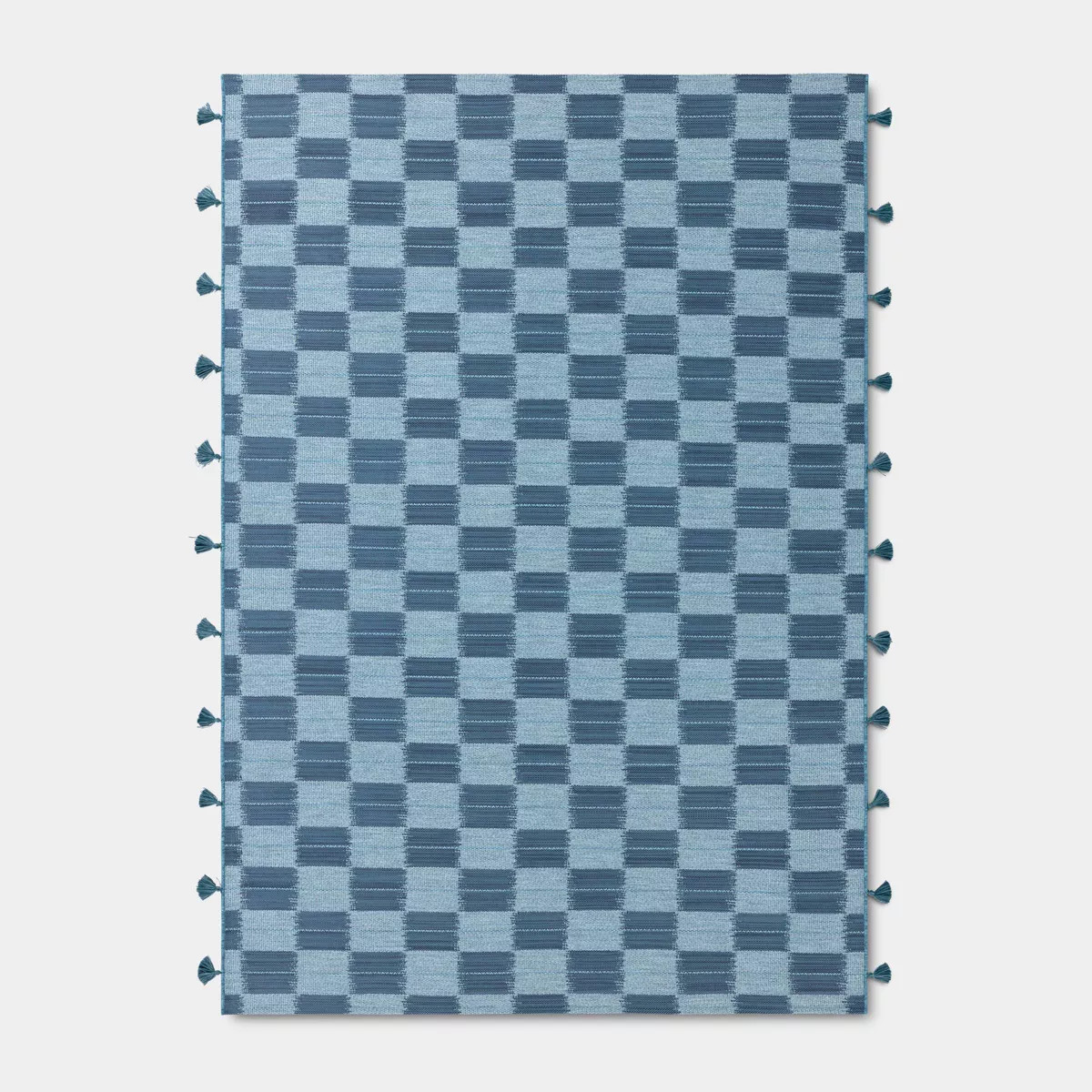 7'x10' Ikat Design Rectangular Woven Outdoor Area Rug Navy Blue - Threshold™ | Target