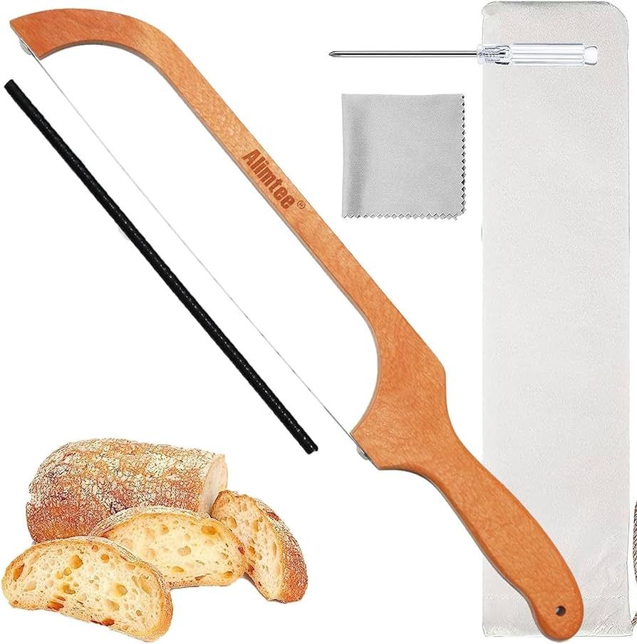 Bread Knife for Homemade Bread, 16" Wooden Serrated Bread Slicer Gift for Friends Fiddle Bow Desi... | Amazon (US)