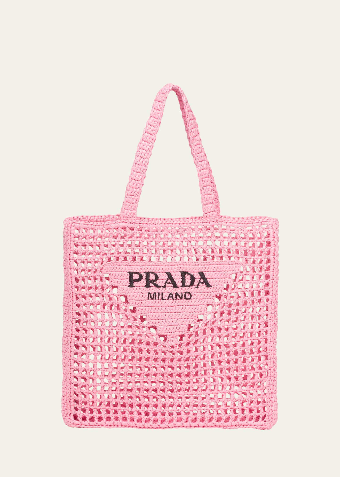 Prada Bicolor Woven Logo Shopper Tote Bag | Bergdorf Goodman