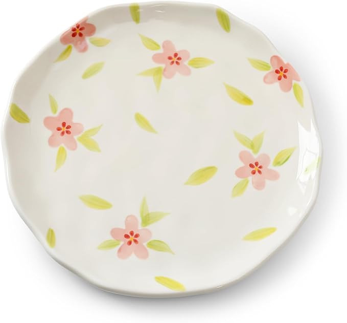 Koythin Floral Ceramic Dinner Plates, 8" Microwave Safe Dishes for Pasta, Modern Rustic Appetizer... | Amazon (US)