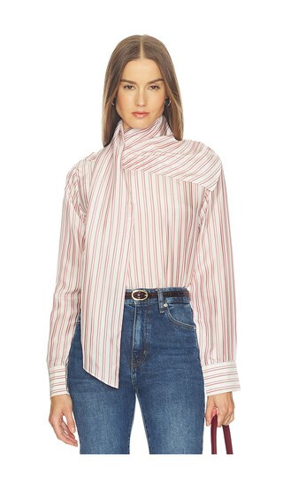 Celeste Silk Top in Red & Maroon Stripe | Revolve Clothing (Global)