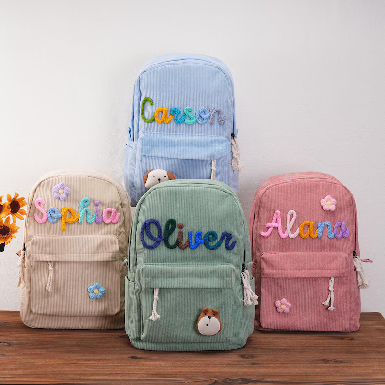 Personalized Toddler Backpack, Custom Toddler Corduroy Backpacks Birthday Gift, Preschool Name Ch... | Etsy (US)