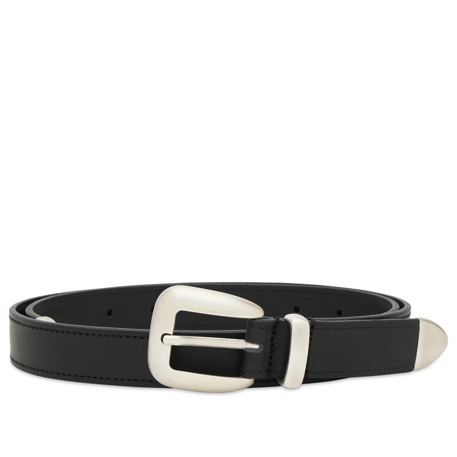 Molebo M2475 Double Tip Detail Belt in Black, Size Small | END. Clothing