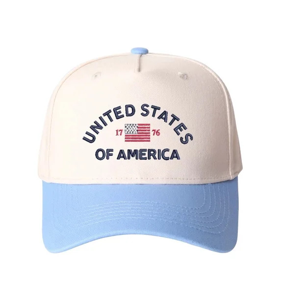 UNITED STATES OF AMERICA Letter Embroidered Color Block Trucker Hat Unisex Adjustable Cotton Brea... | Walmart (US)