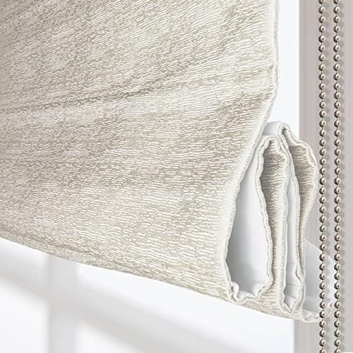 Artdix Roman Shades Blackout Window Shades - Beige White Lined Fabric Custom Roman Shades Blinds ... | Amazon (US)