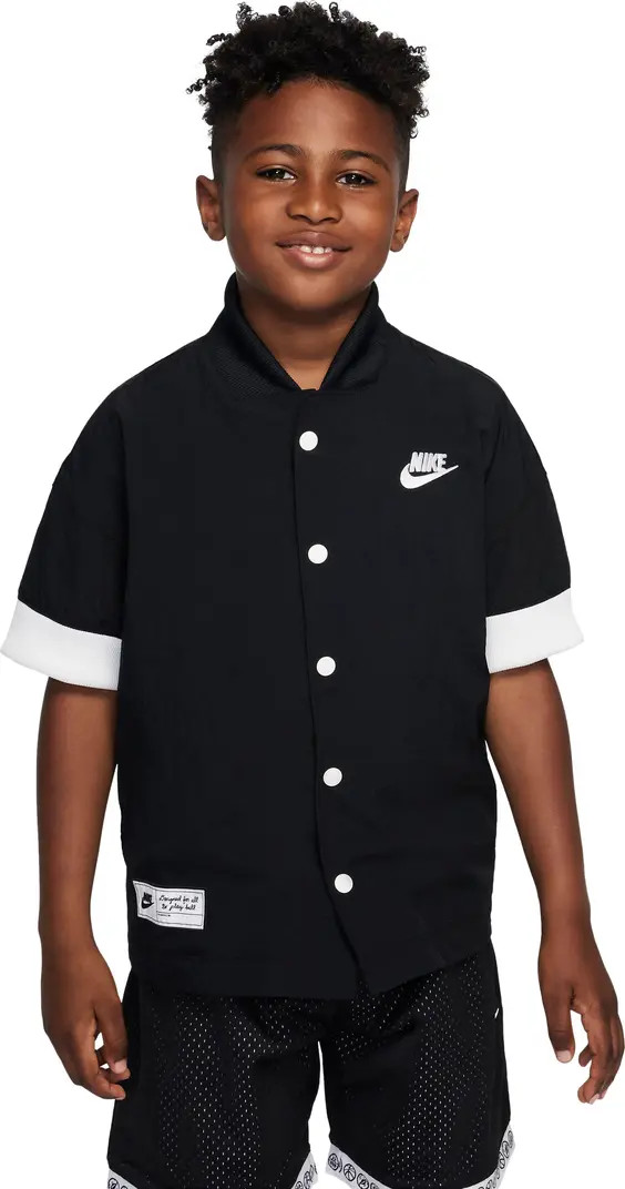Nike Kids' Culture of Basketball Snap-Up Short Sleeve Warmup Shirt | Nordstromrack | Nordstrom Rack