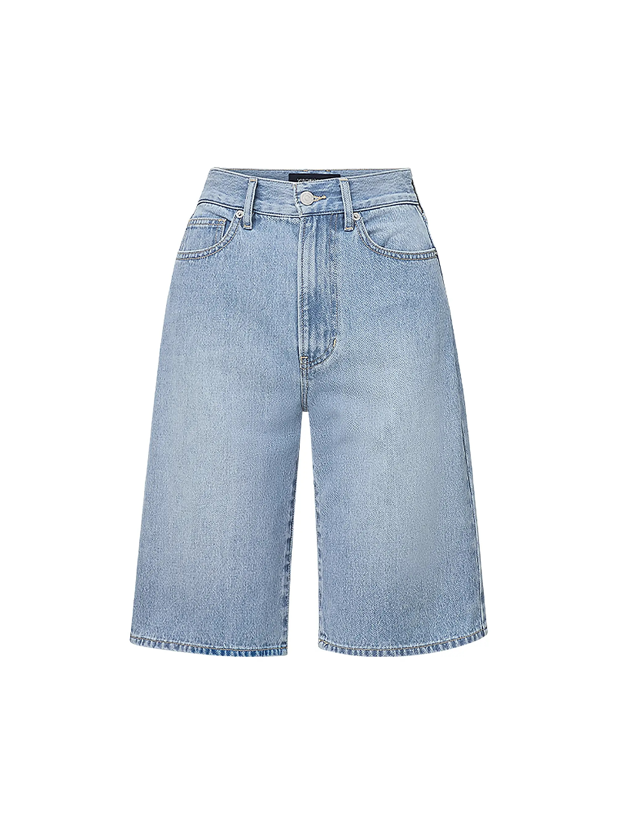 Charlotte Denim High-Rise Bermuda Shorts | Saks Fifth Avenue