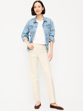 High-Waisted Pixie Straight Pants | Old Navy (US)