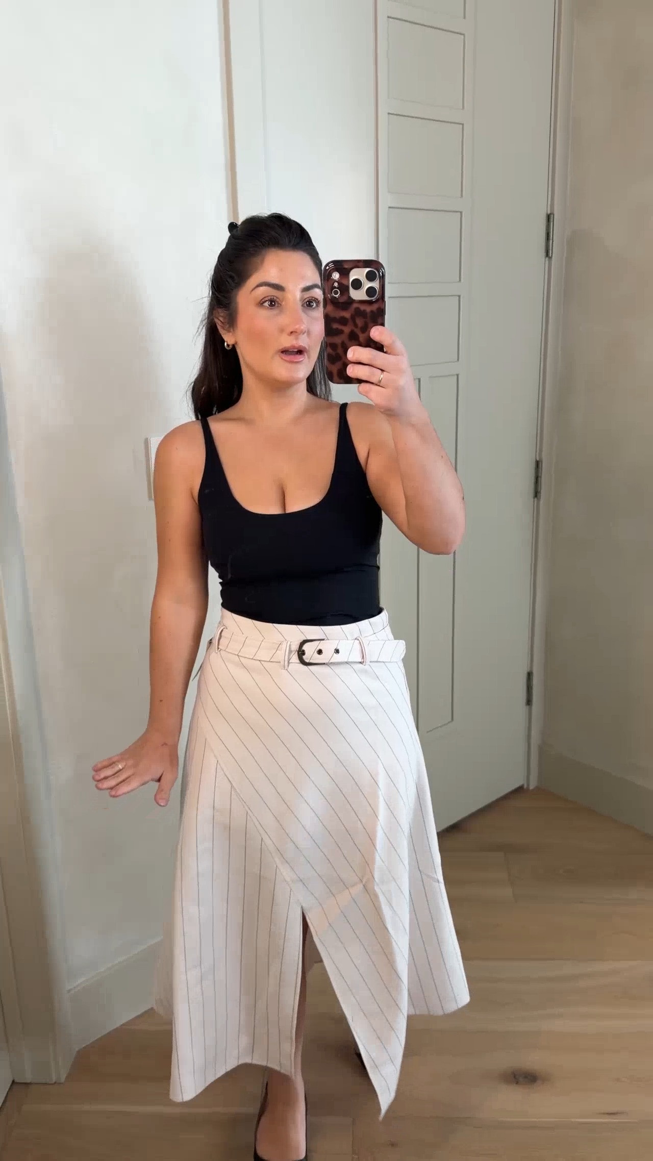Gorgeous workwear skirt! 

I'm in a xs, it runs big so size down!
Tank with built in bra size small 

Would look so cute with a blazer or cardigan! 

5'0" 140lbs 

 #LTKootd #LTKPetite #LTKWorkwear