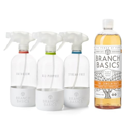 Branch Basics Cleaning Essentials Kit in Glass: All Purpose Cleaner and Bathroom Cleaner - Concentrate (33.8 Oz) + Glass Spray Bottles for Cleaning (16 Oz) Fragrance-Free | Amazon (US)