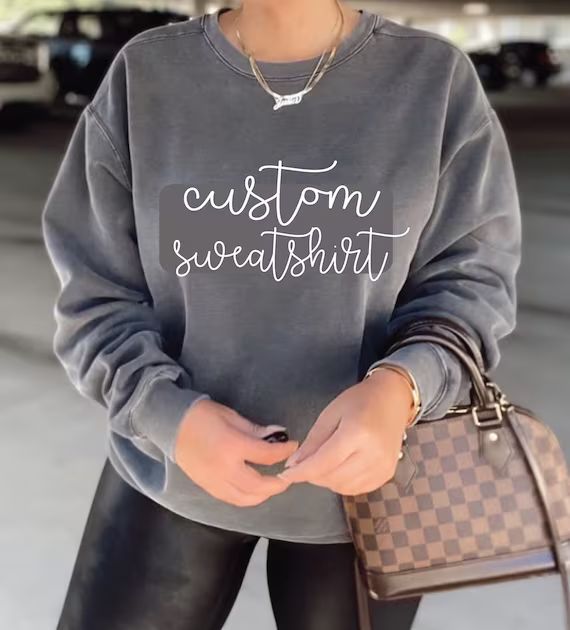 Custom Vintage Feel Crew Sweatshirt | Etsy (US)