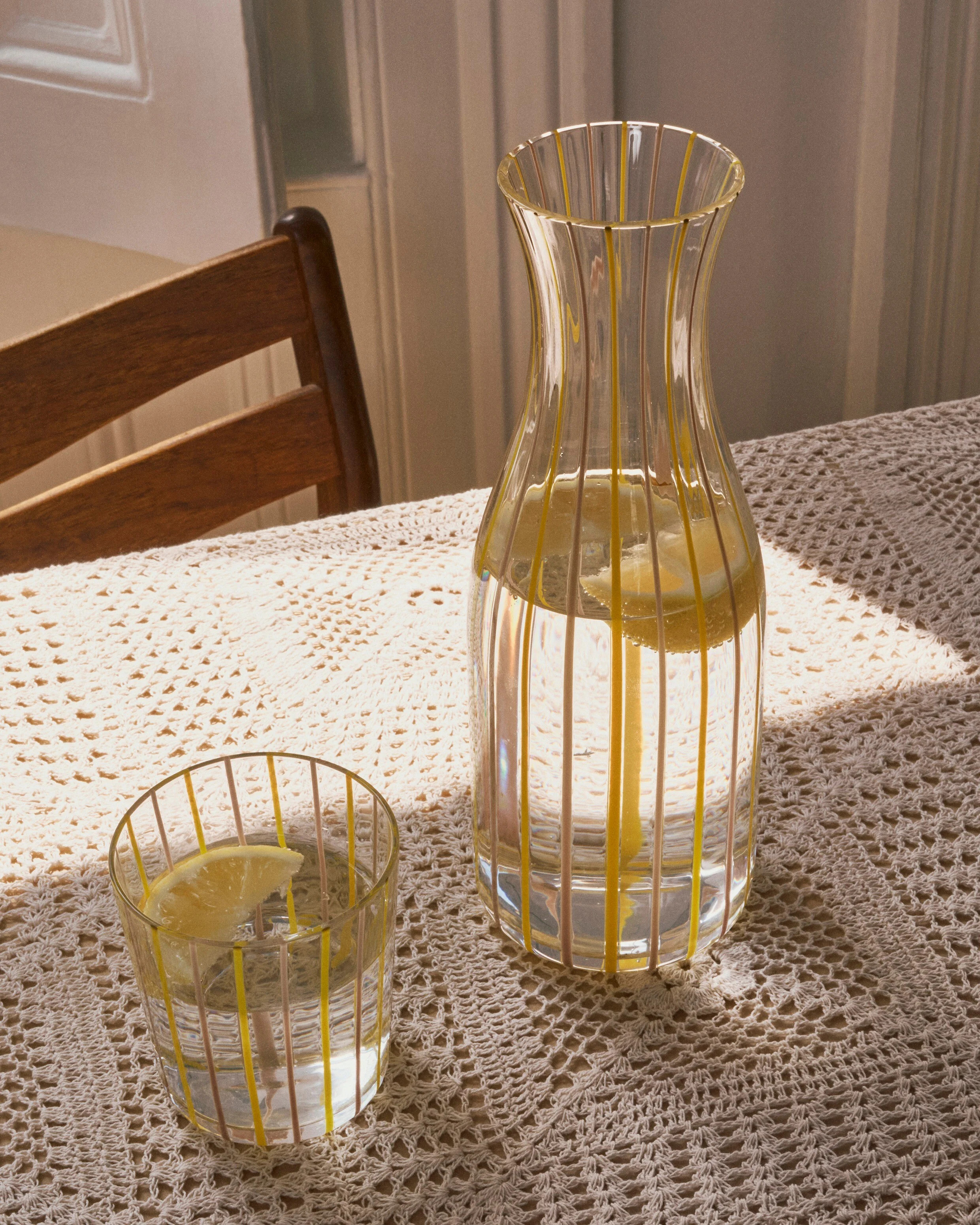 Shrimps x Oliver Bonas Striped Glass Carafe | Oliver Bonas | Oliver Bonas (Global)