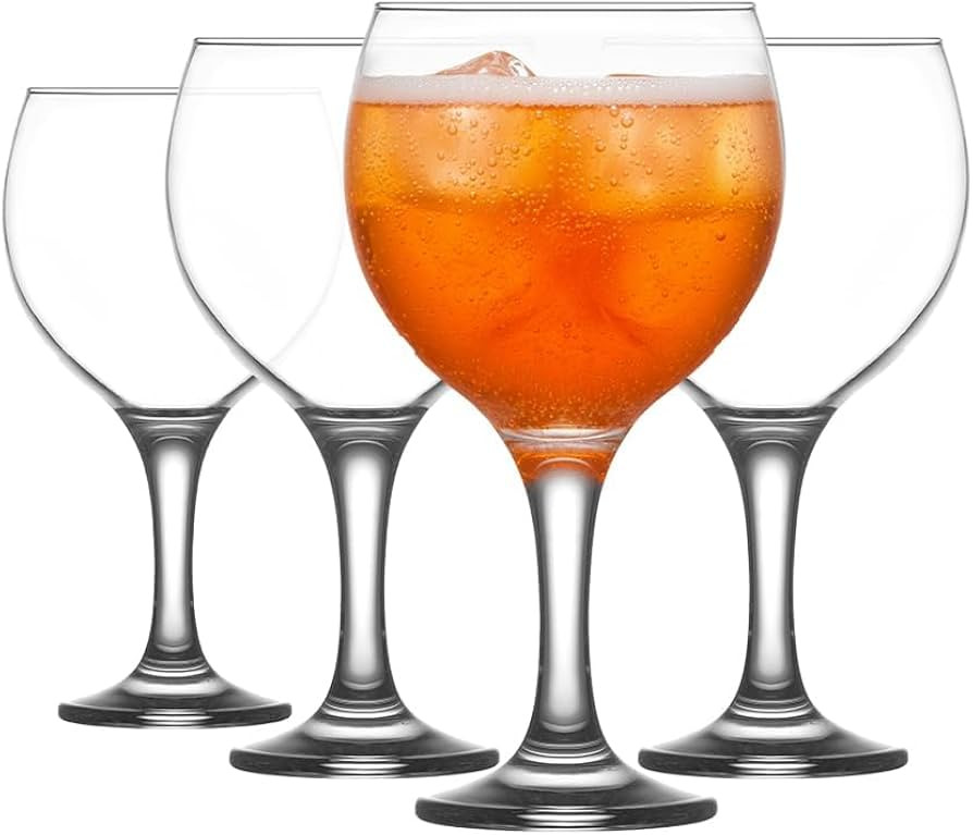 LAV Gin and Tonic, Aperol Spritz Glass Set 4-Piece, 21.75 oz, Clear Balloon Wine Glasses with Ste... | Amazon (US)