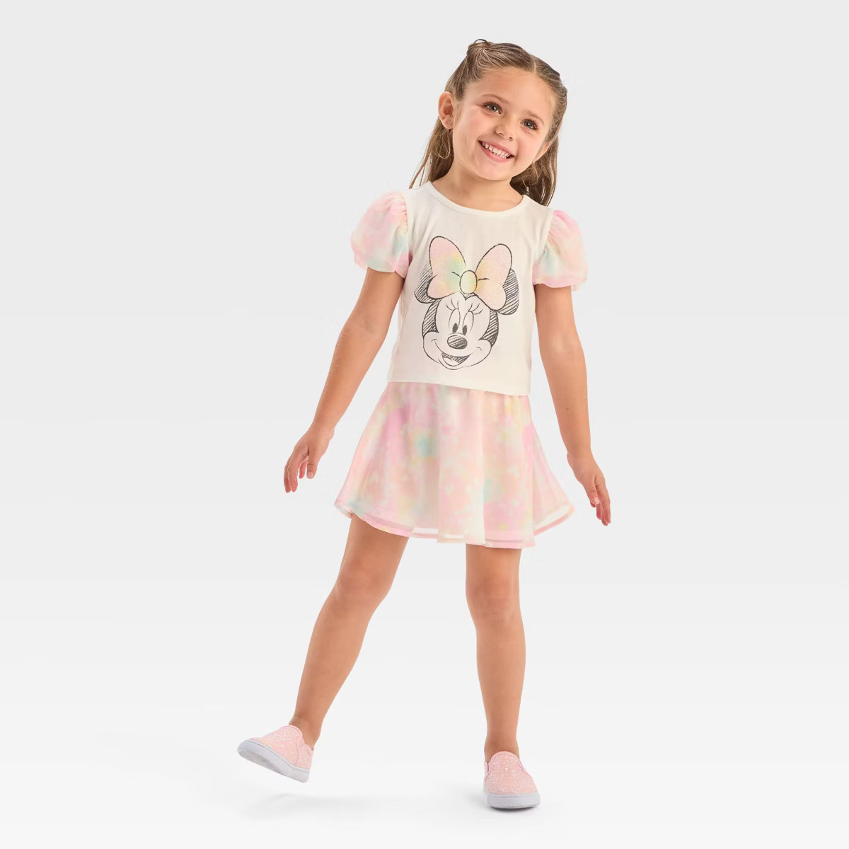 Toddler Girls' Minnie Mouse Top and Skirt Set - Pink | Target
