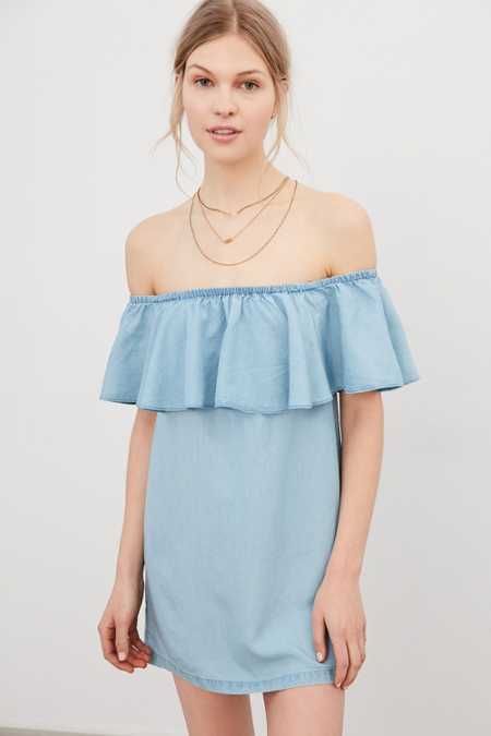 Cooperative Penny Off-The-Shoulder Ruffle&nbsp;Dress | Urban Outfitters US