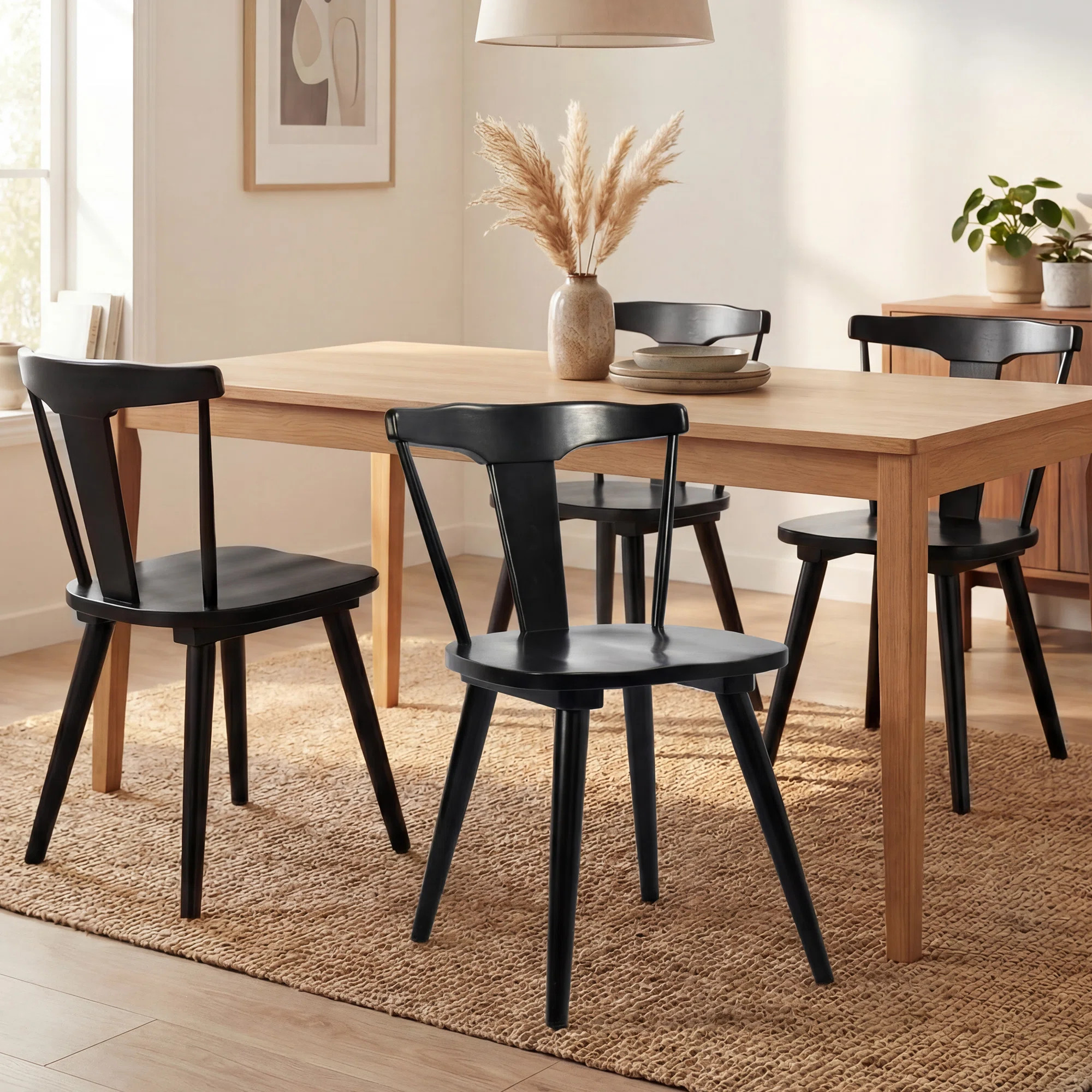 Brannagh 19.3" Modern Solid Wood Dining Chair Scandinavian Y-Shaped Backrest | Wayfair North America