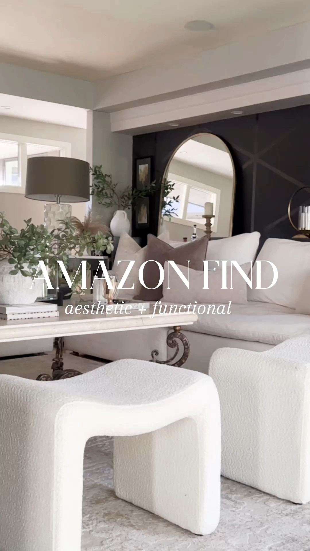 Love the organic modern curve of these ottomans from Amazon, so beautiful and functional for extra seating when needed.

#LTKHome #LTKVideo