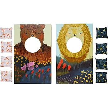 Manhattan Toy Wild Ones Indoor Outdoor Wooden 10-Piece Cornhole Bean Bag Toss Game for Kids 3 Yea... | Amazon (US)