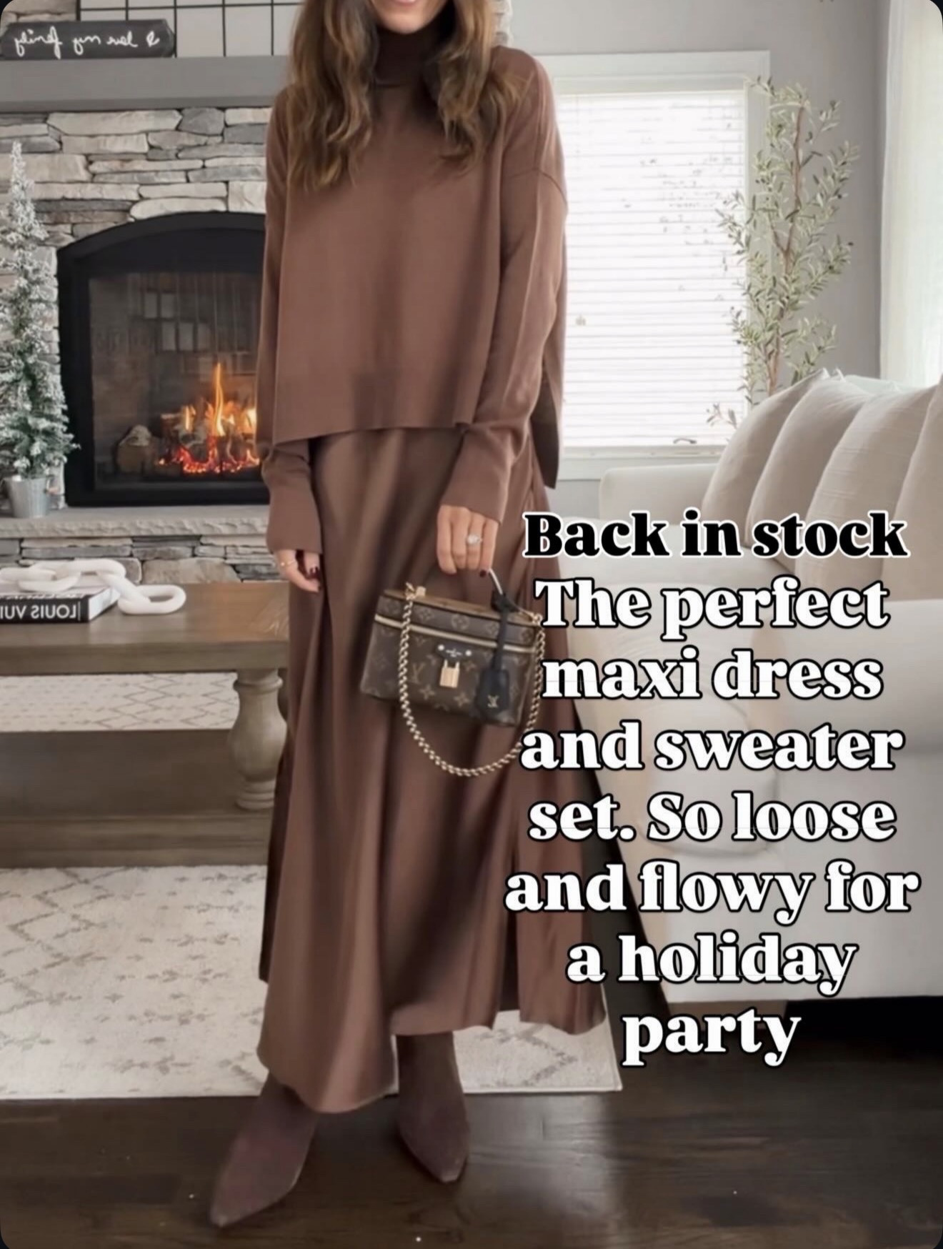 Back in stock! The flowy maxi + sweater set everyone loves for holidays ✨🔗⬇️

#LTKGiftGuide #LTKOver40 #LTKHoliday