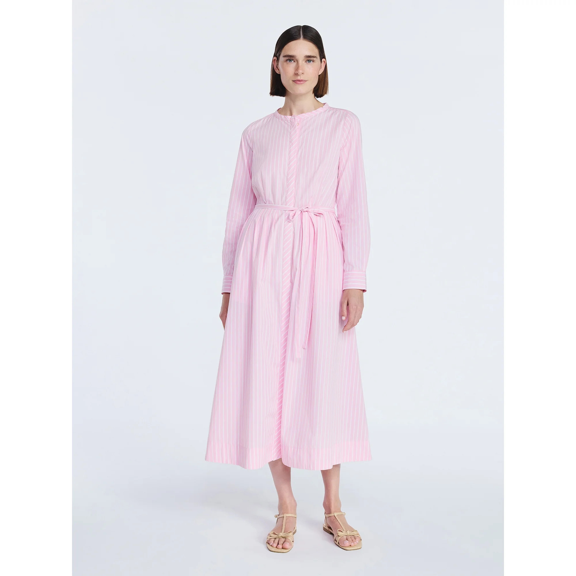 Free Assembly Women's and Women's Plus Pleated Cotton Midi Shirtdress with Long Sleeves, Sizes XS... | Walmart (US)