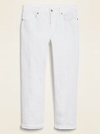 Mid-Rise Boyfriend Straight White Jeans for Women | Old Navy (US)