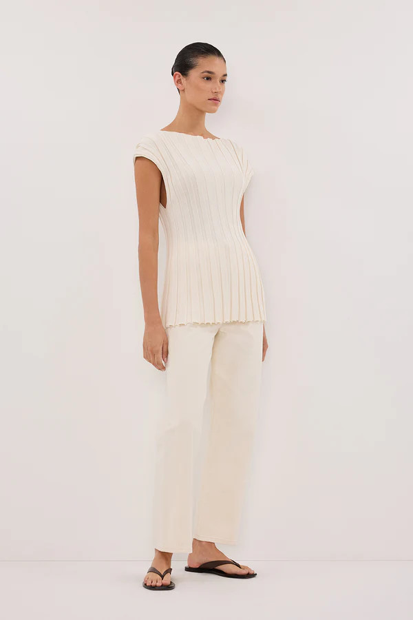 FINN CREAM TWISTED SEAM JEAN | DISSH