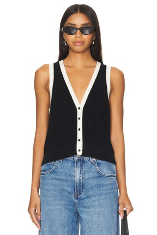 525 Claudia Button Shaker Vest in Black Multi from Revolve.com | Revolve Clothing (Global)