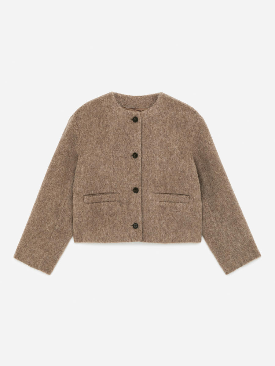 Veste en laine brossée mélangée – Beige foncé – ARKET FR | Arket EU