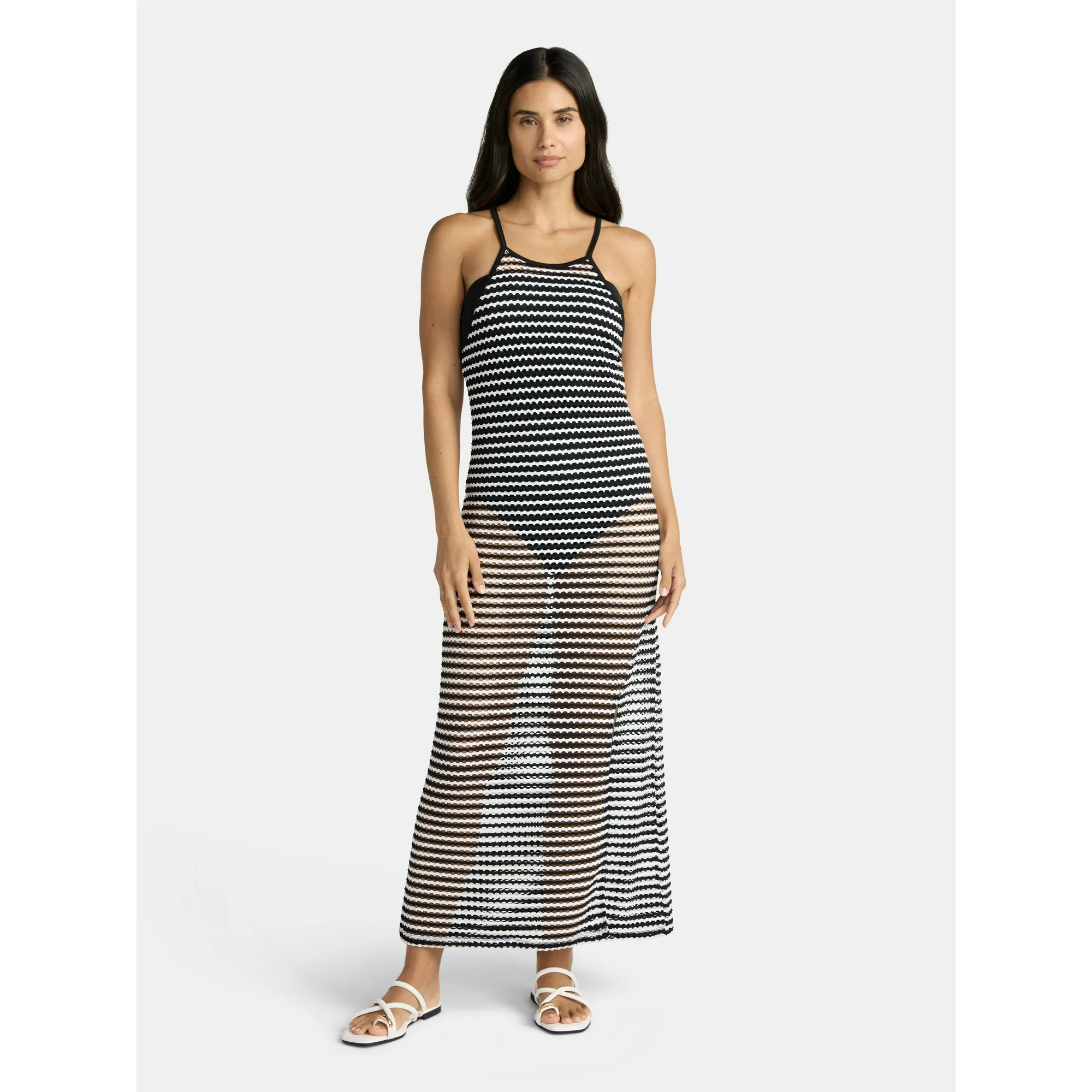 Time and Tru Women's and Women's Plus Halter Swim Coverup Dress. Sizes XS-3X | Walmart (US)