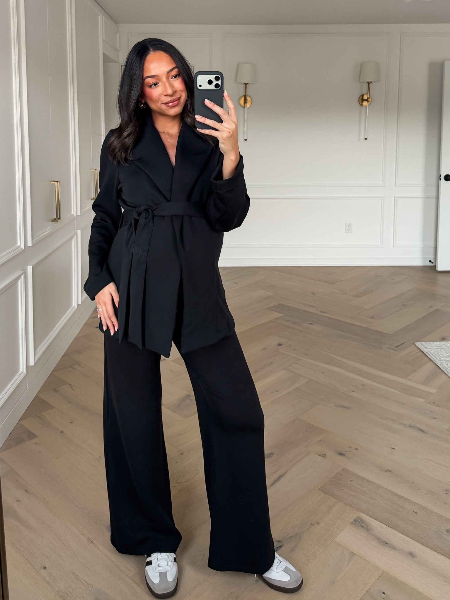 The comfiest set ever. Love the new cardigan especially for new moms since it’s nursing friendly but looks chic! Use code NENAXSPANX for 15% OFF your first order! I sized up to a Medium in the top and Medium Regular in pants for the bump. Pre-pregnancy I wore a Small in tops (I like them a bit oversized) and a XS Tall pants. Sizing is pretty forgiving too! 

Bump-friendly outfit 
Pregnancy outfit 
Work from home outfit
Travel outfit 
Airport outfit 
Errands outfit 

#LTKSaleAlert #LTKSeasonal