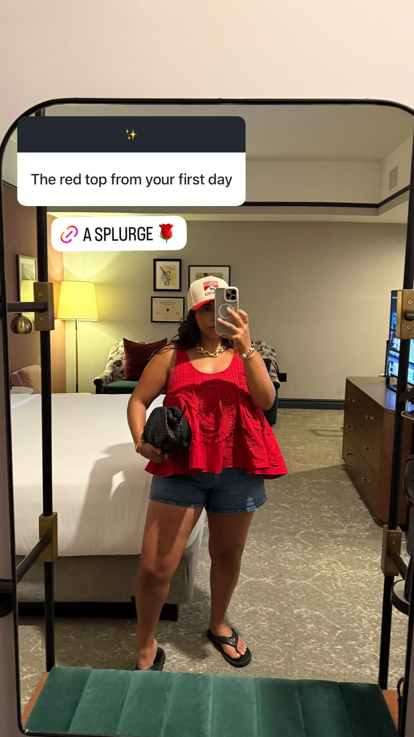 You all asked about my red top from day one. It's so flattering and feminine. Linked for you!  

 #LTKootd #LTKMidsize